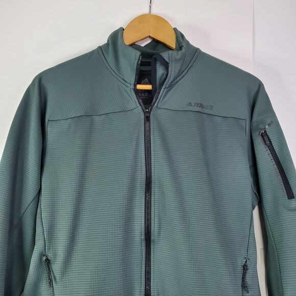 Adidas Terrex Teal Green Women's Size M Unisex zip-up Lightweight Jacket - Picture 4 of 14